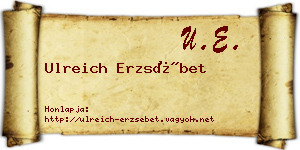 Ulreich Erzsébet névjegykártya